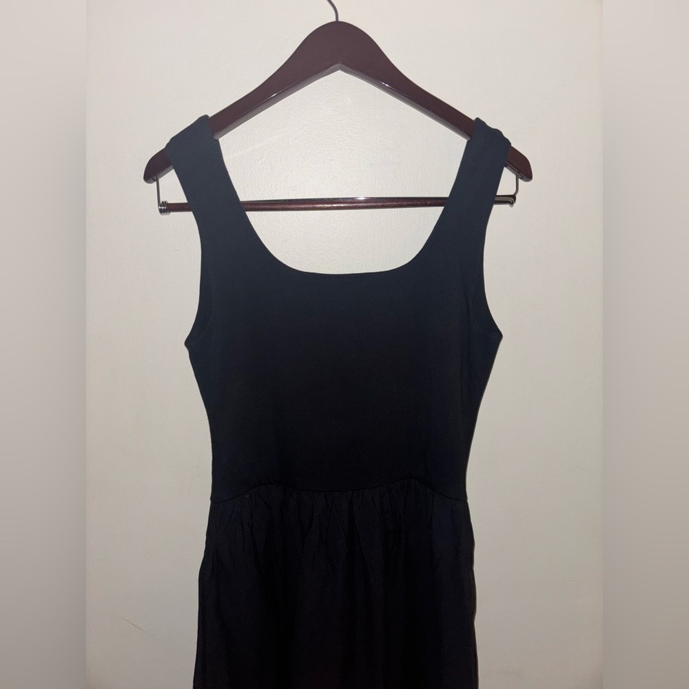 NWT J.Crew Drop-waist mixy dress Black Small Midi Preppy Casual Cotton Neutral - Picture 8 of 12